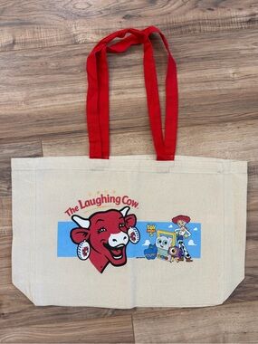 Babybel The Laughing Cow x Toy Story Canvas Tote - Cream & Red new